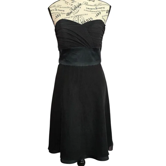White House Black Market | Dresses | White House Black Market Strapless  Black Silk Babydoll Fairy Dress S | Poshmark